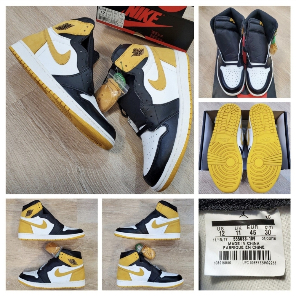 Size 12 Jordan 1 Retro High Yellow Ochre 2018 Best Hand In The Game 555088-109
